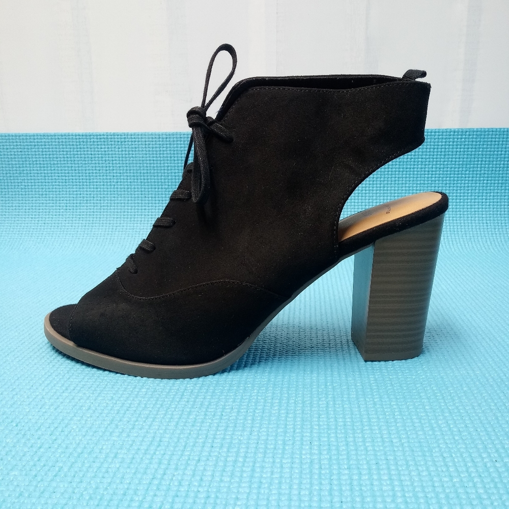 Gap Open Toe Ankle Boots Peep Toe Black Size 9